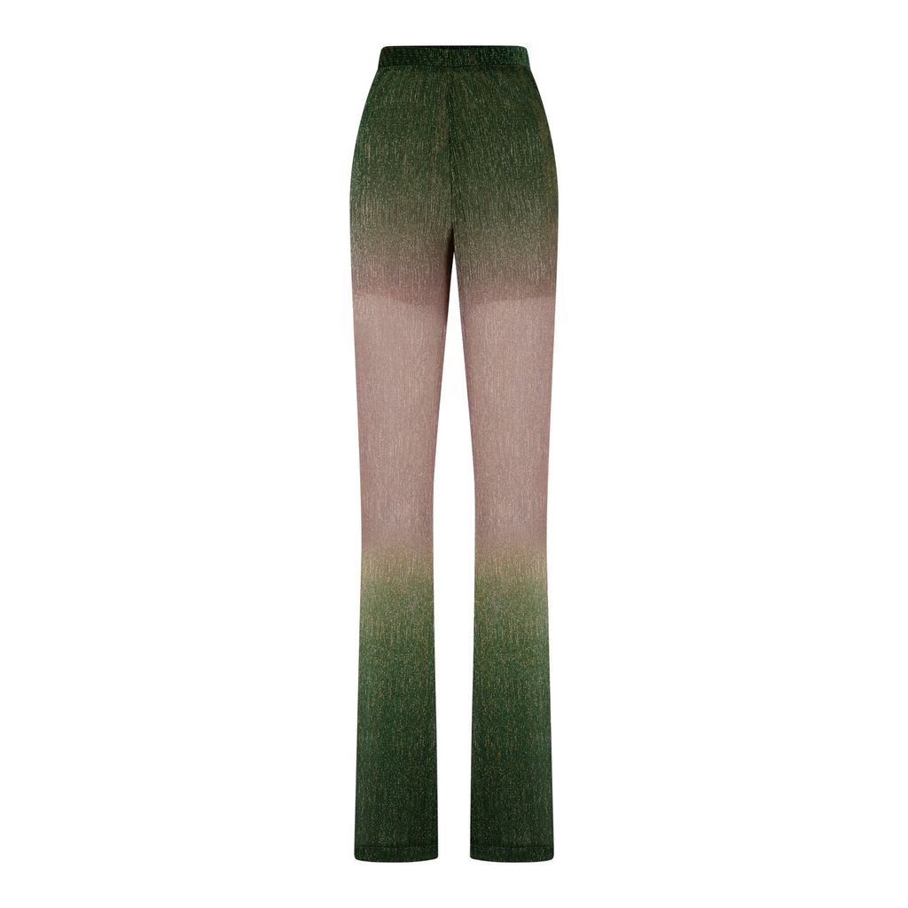 Women's Gold / Green Shimmer Ombre Pants Extra Small Zena Presley