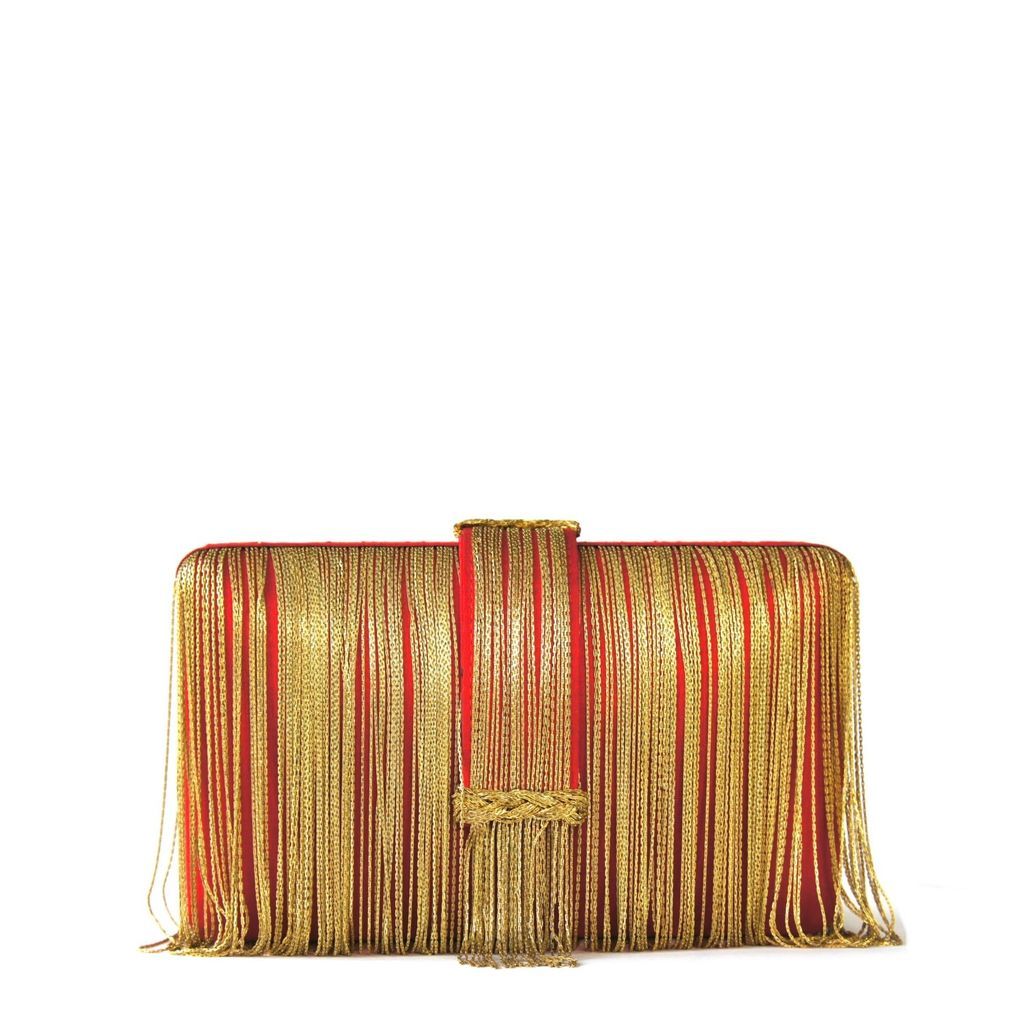 Women's Gold / Red Red Chunky Clutch Simitri