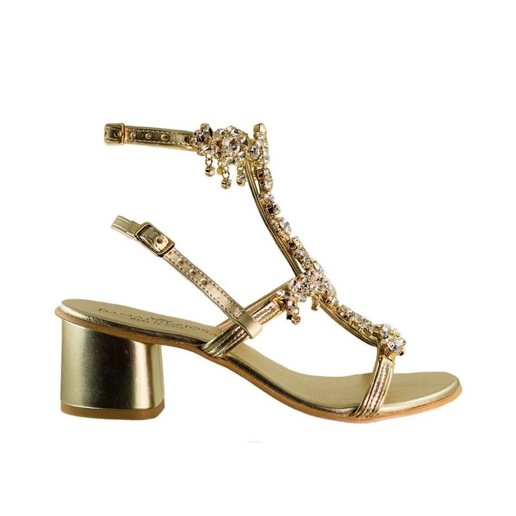 Women's Gold Matilde Crystal Embellished Sandal 5 Uk DAMAPREZIOSA