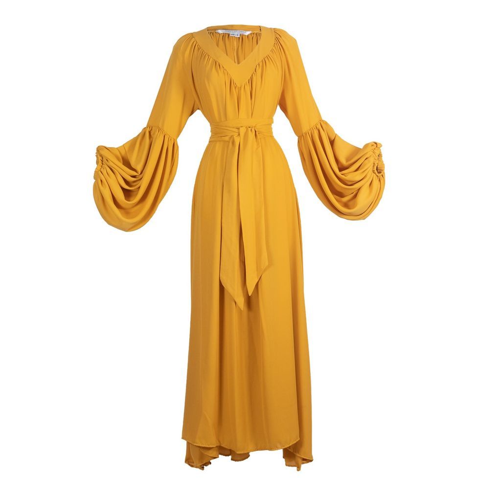 Women's Gold Mustard Stardust Dress Small Jennafer Grace