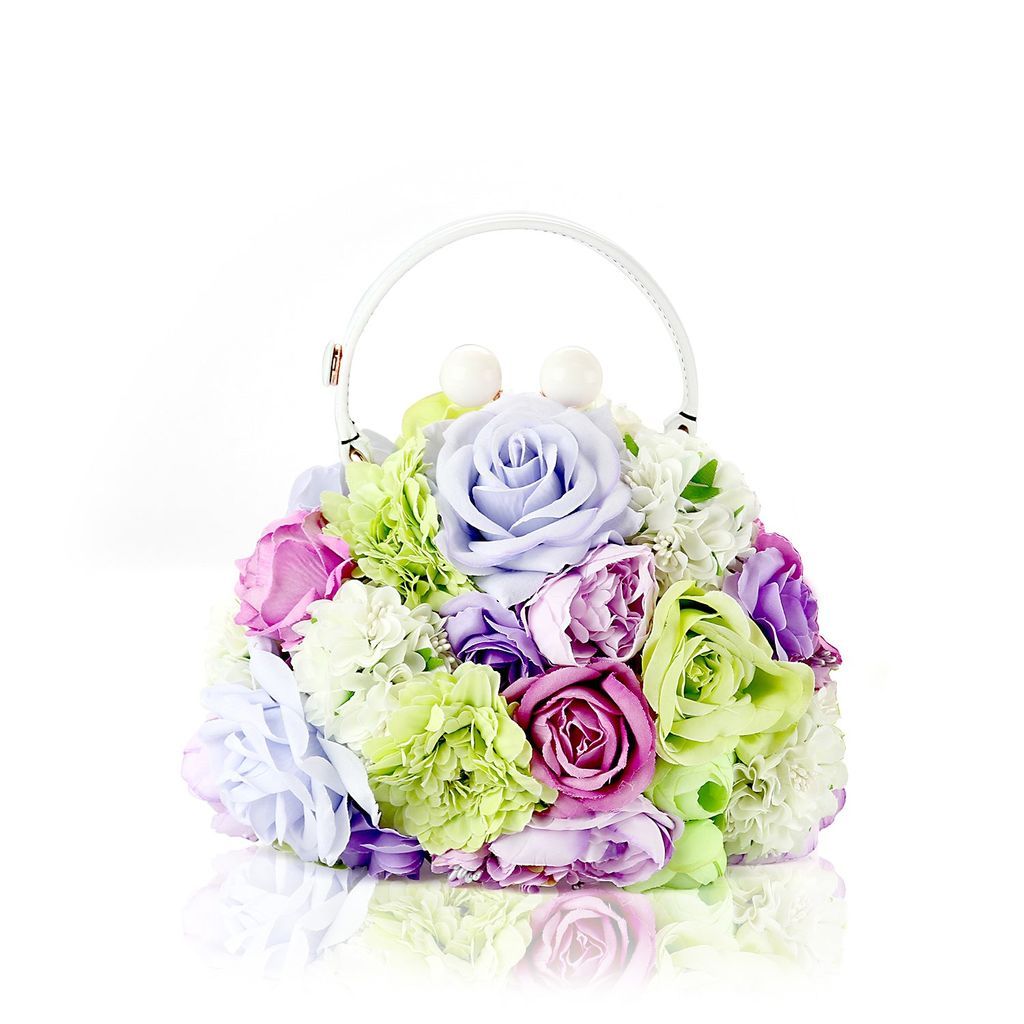 Women's Green / Pink / Purple Je Suis Mignon Mini Flower Bag One Size BB TAYLOR