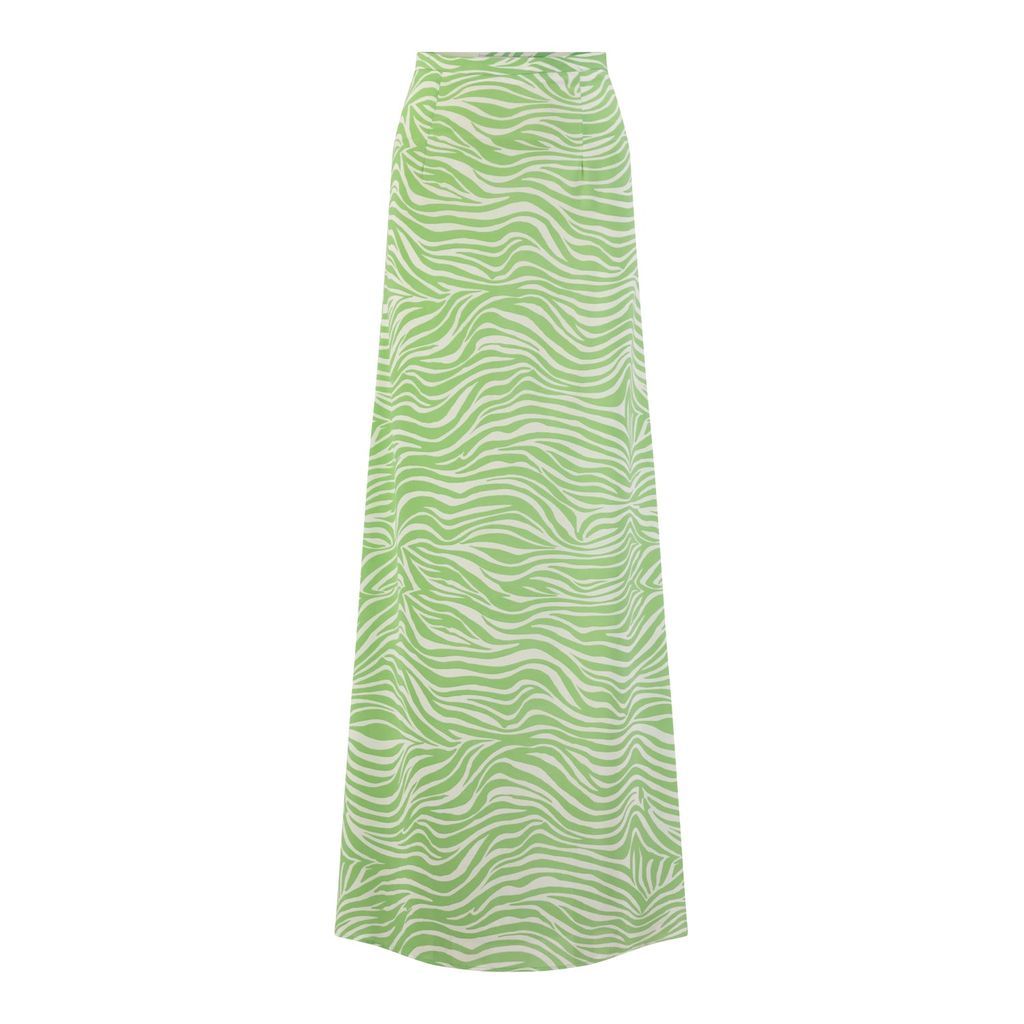 Women's Green / White Lime Printed Maxi Skirt Extra Small Zena Presley