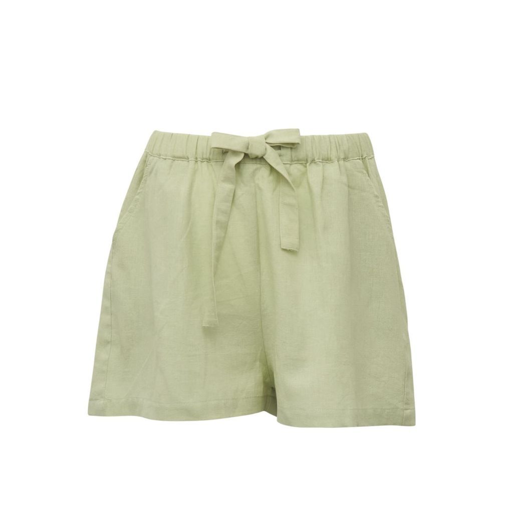 Women's Green Aloe Vera Drawstring Shorts Extra Small Periodical