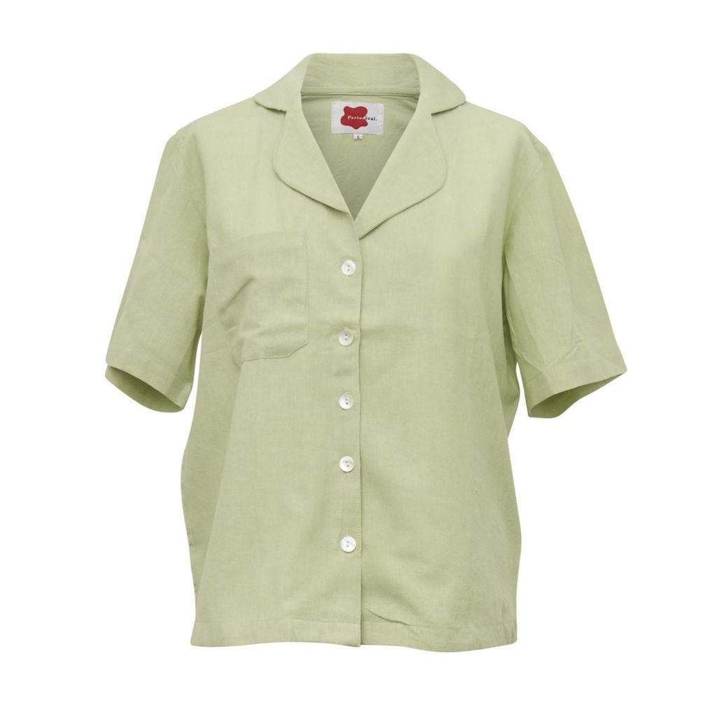 Women's Green Aloe Vera Short Sleeve Shirt Extra Small Periodical