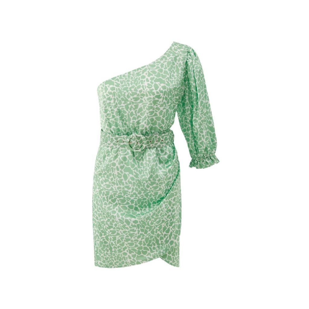 Women's Green Cara One Soulder Dress Extra Small Bust2