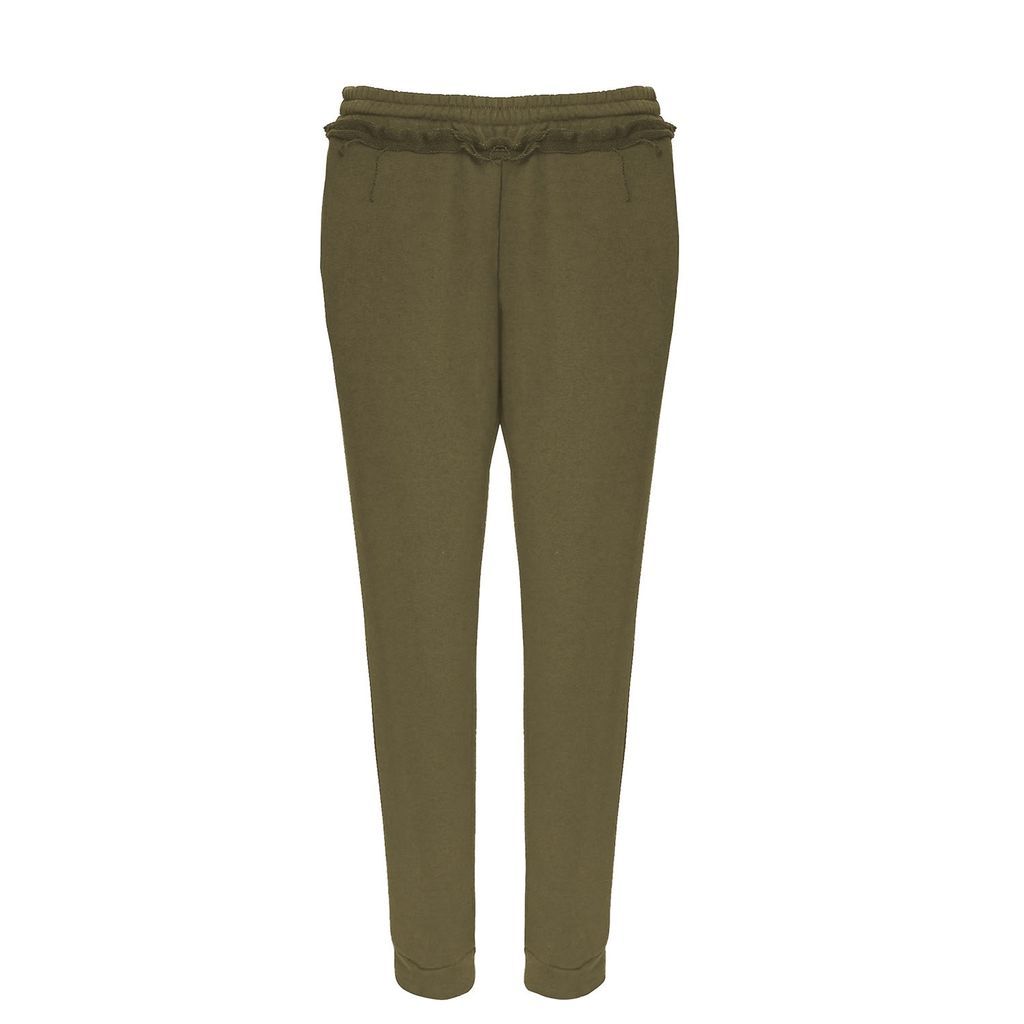 Women's Green Dara Long Khaki Cotton Pants Extra Small Framboise