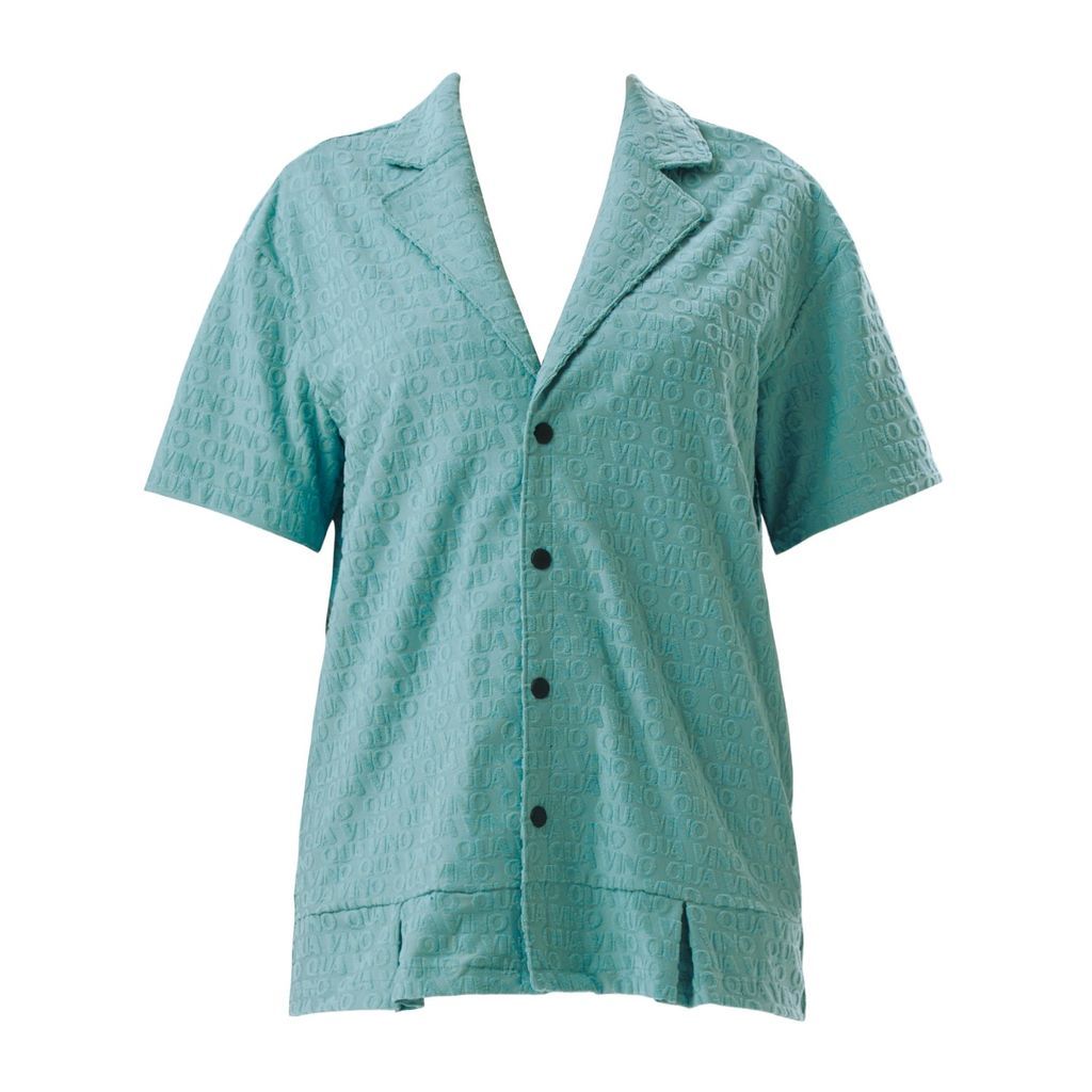 Women's Green Daydream Terry Cover Up Short Sleeve Robe Jade One Size QUA VINO