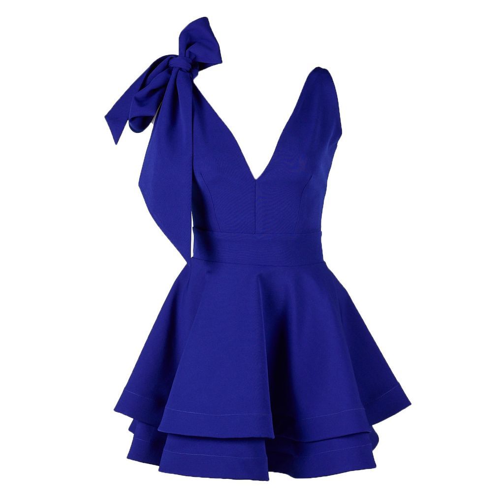 Women's Oakleigh Mini Short Dress Royal Blue Large REBECCA RHOADES