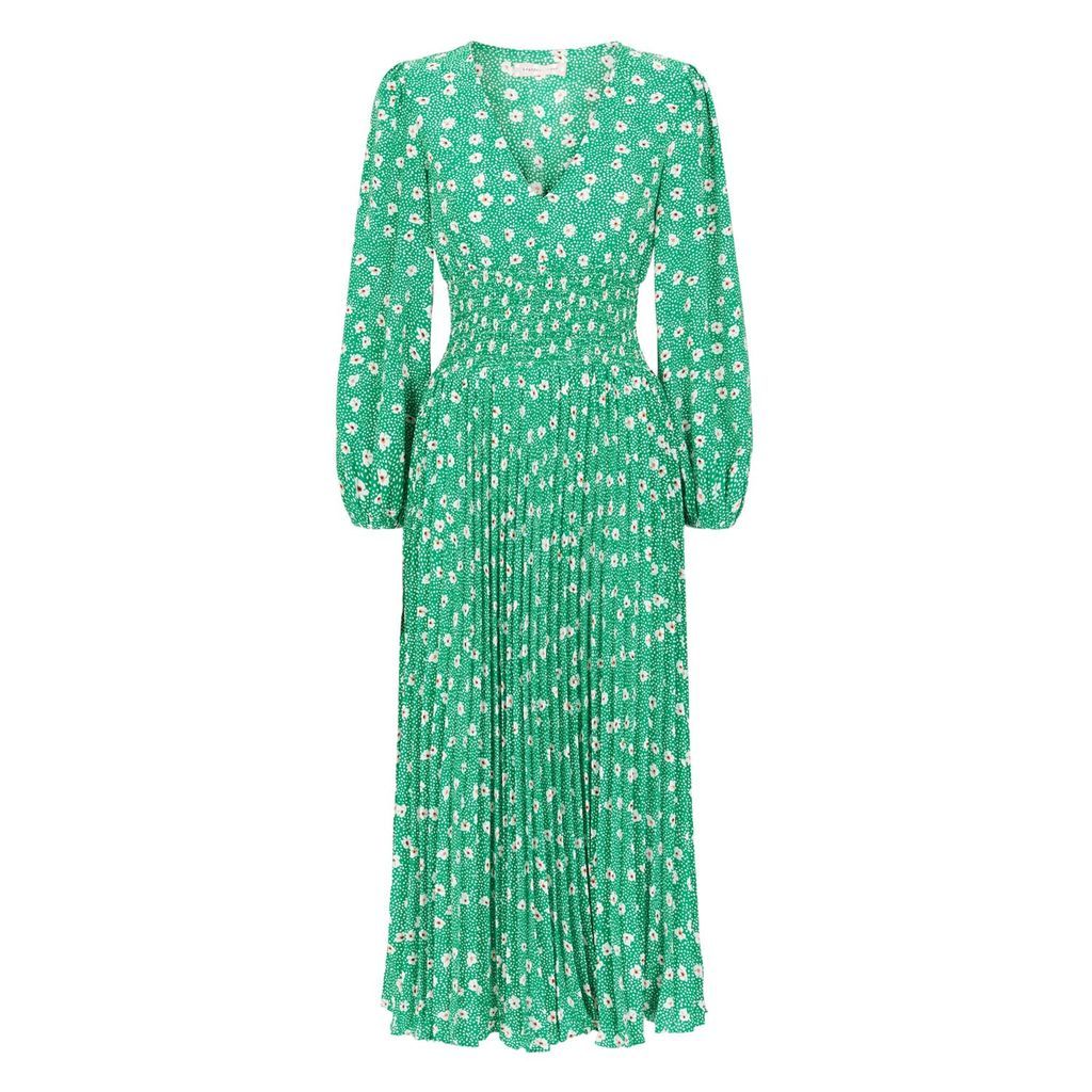 Women's Green Floral Aurora Dress Extra Small Traffic People