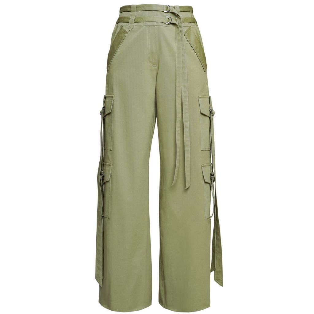 Women's Green Kim Multi-Pocket Cargo Trousers Extra Small DIANA ARNO