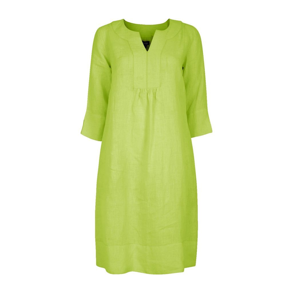 Women's Green Life Style Easy Linen Tunic Dress - Lime Small NoLoGo-chic