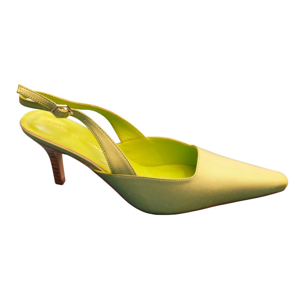 Women's Green Lime Gloria Slingback Kitten Heel Shoes 3 Uk Beatrice von Tresckow