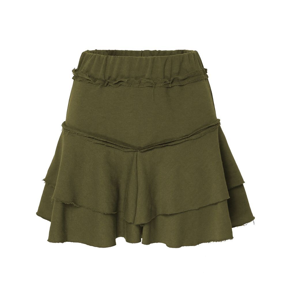 Women's Green Maja Mini Skirt In Khaki Extra Small Framboise