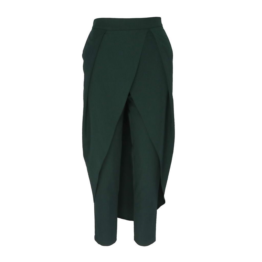 Women's Green Pants With Skirt Extra Small BLUZAT