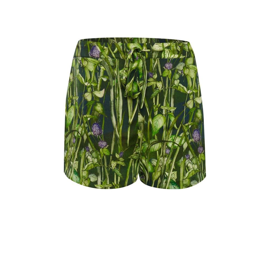 Women's Green Silk Shorts In Rivermint Extra Small Bertioli by Thyme