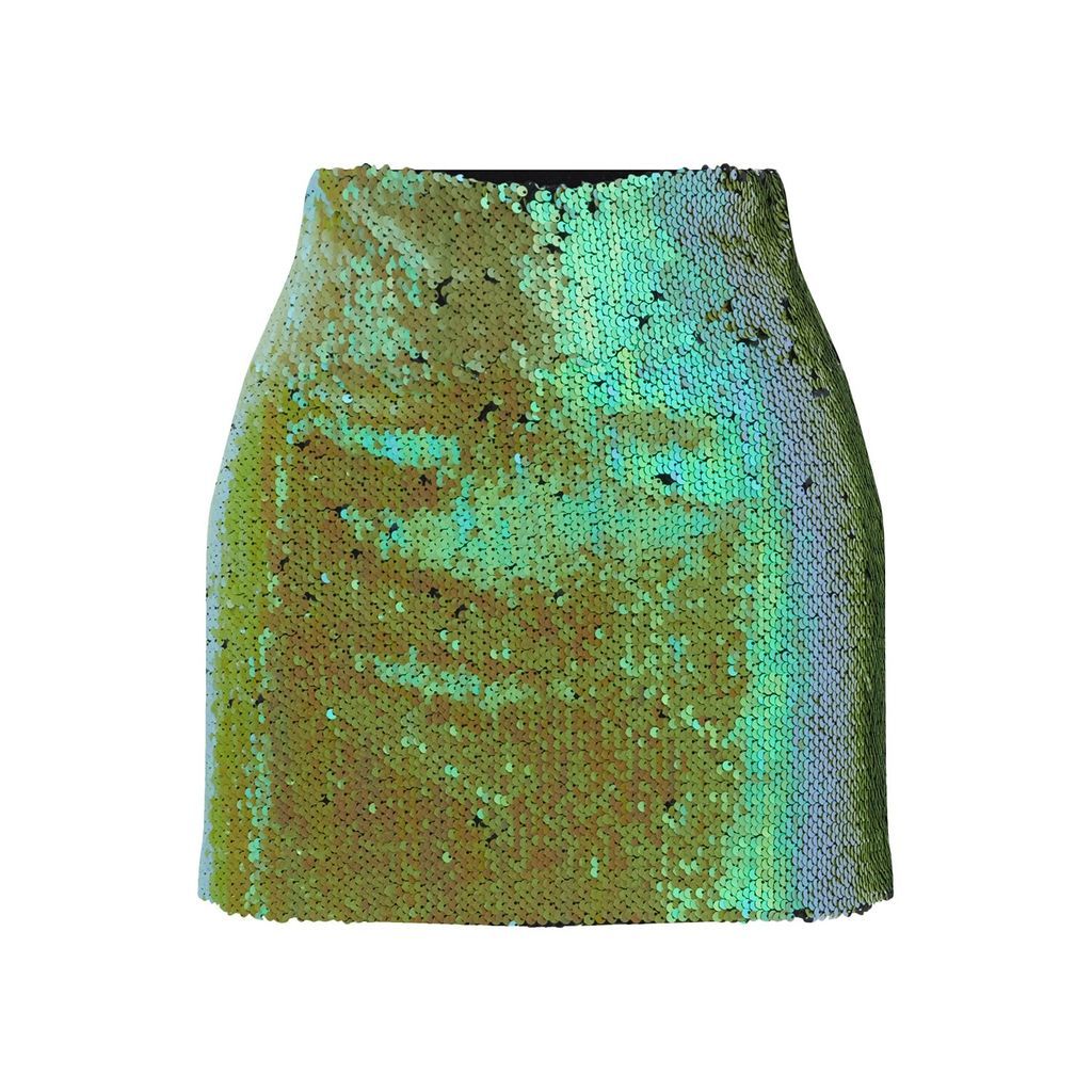 Women's Green Tina Sequined Mini Skirt Xxs Fickle Hearts
