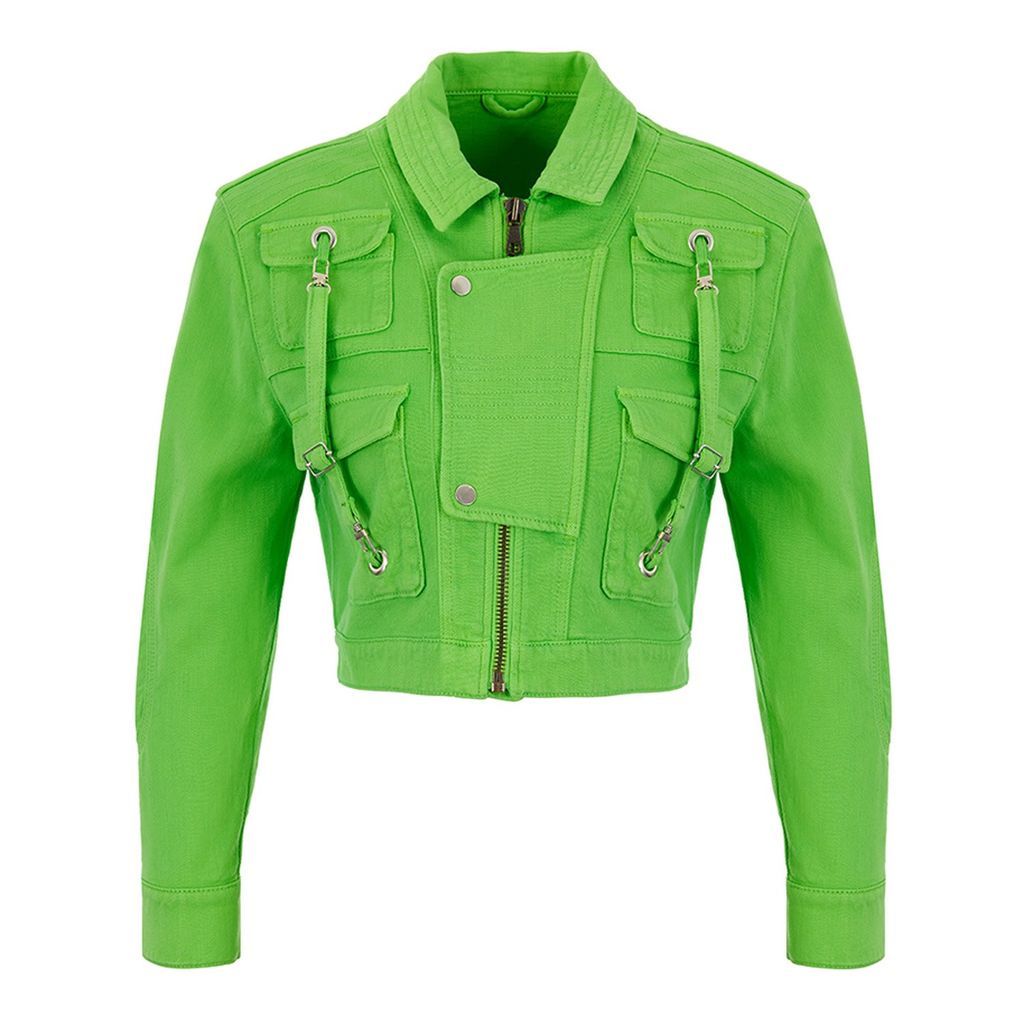 Women's Green Todo Verde Denim Jacket Extra Small SOS Unlimited
