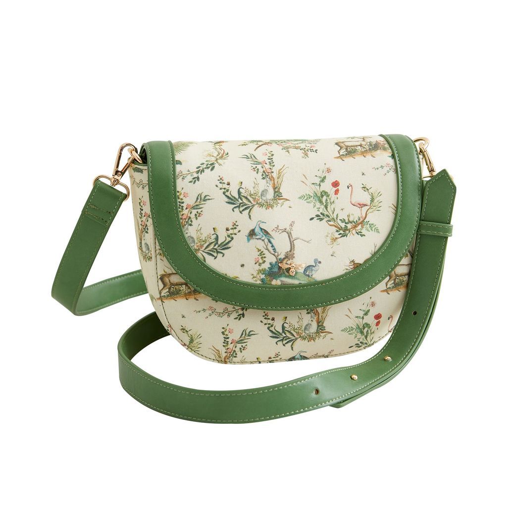 Women's Green Toile De Jouy Saddle Bag One Size Fable England