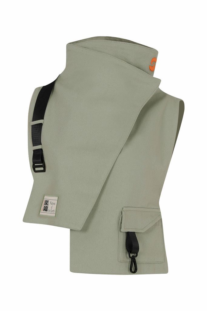 Women's Green Ush Funnel Neck Vest Top - Soft Khaki One Size NASAQU