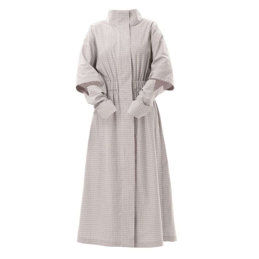 Women's Grey Designer Plaid Dress Shirt Extra Small Julia Allert