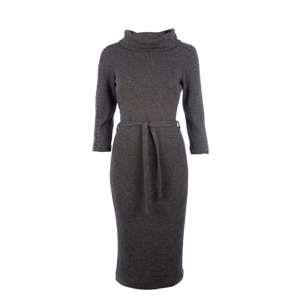 Women's Grey Knit Fitted Dress Extra Small Conquista