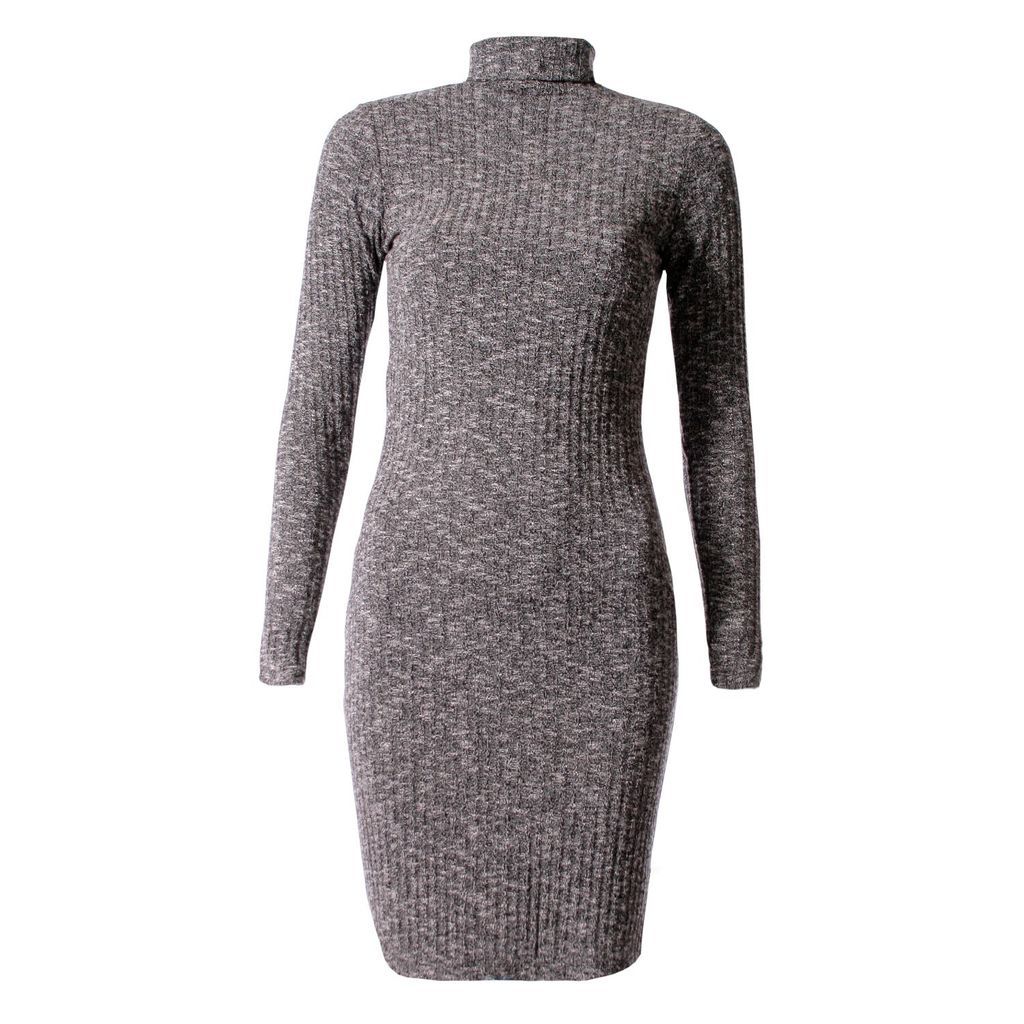 Women's Grey Melanie Knitted Salt & Pepper Mini Dress Extra Small VIKIGLOW