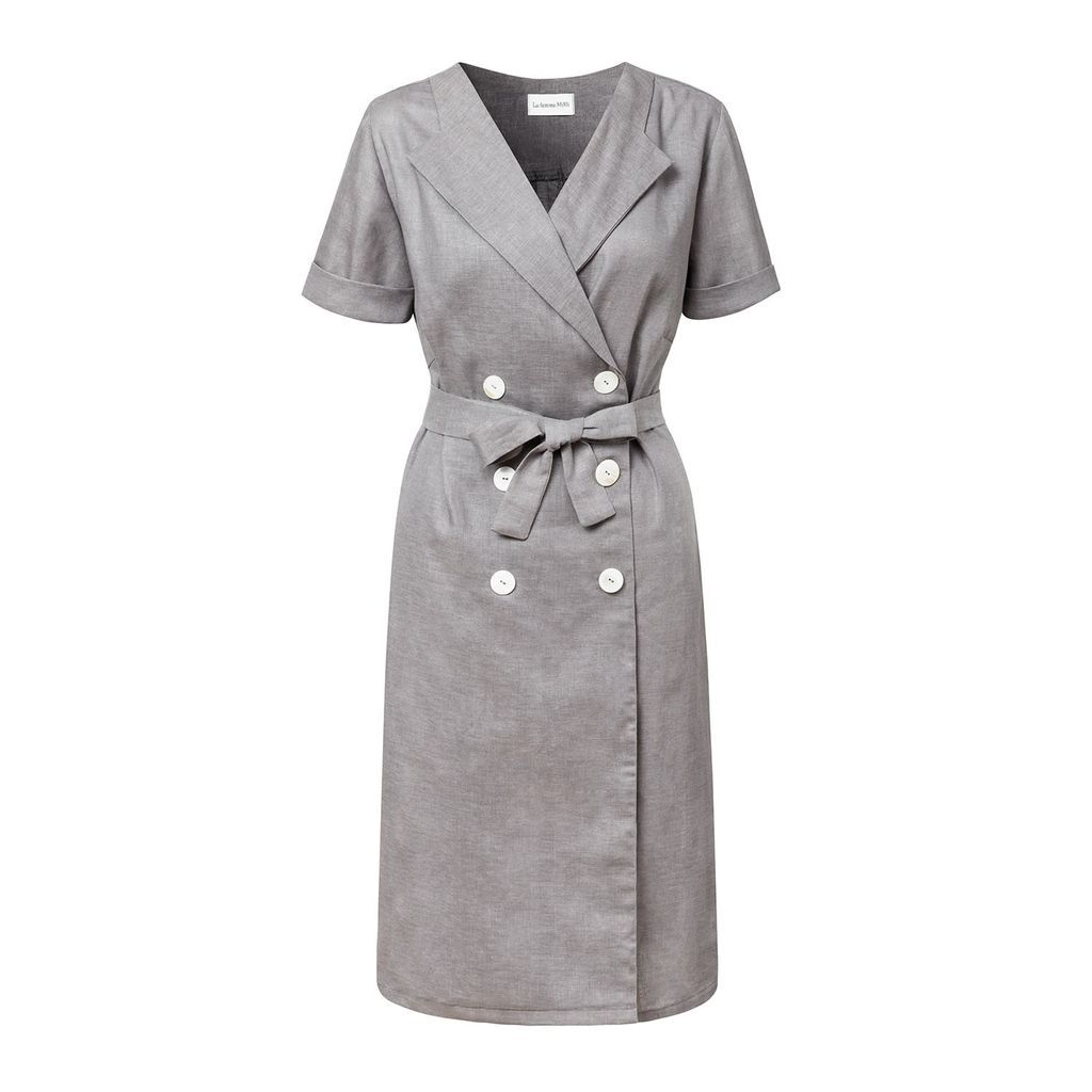 Women's Grey Wrap Dress S/M LA FEMME MIMI