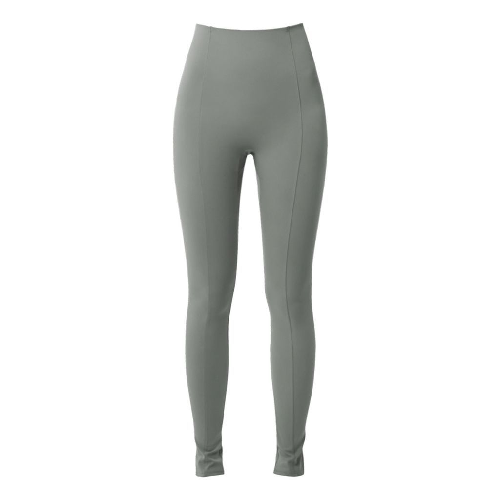 Women's High Waist Back Slit Leggings - Neutrals Small QUA VINO