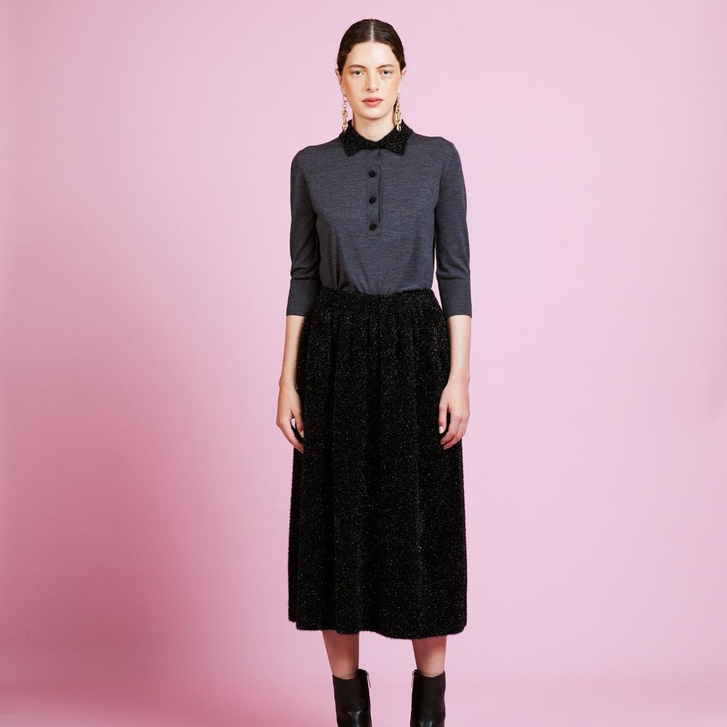 Women's Jemima Glitter Detailed Anthracite Sweater Xs/S Atelier38