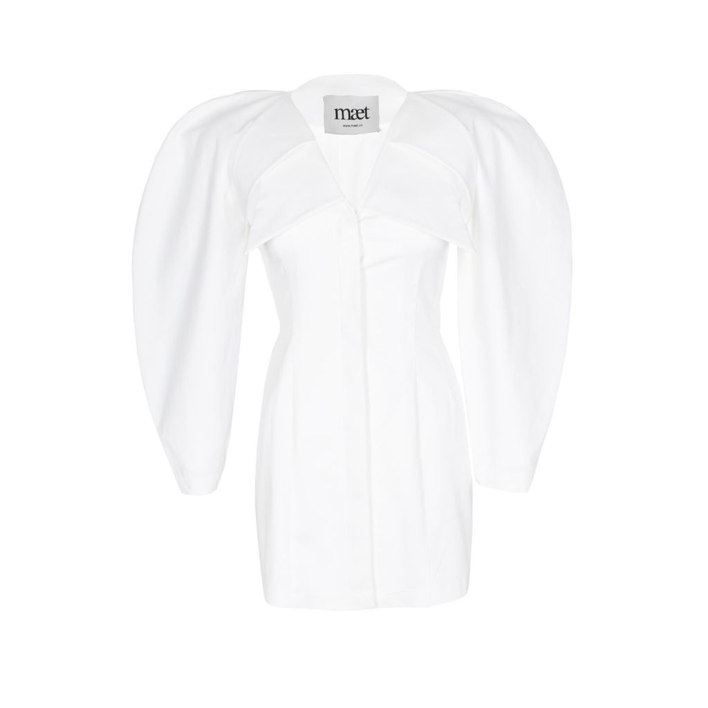 Women's Josie Mini Dress Puffy Sleeves - White Extra Small MAET
