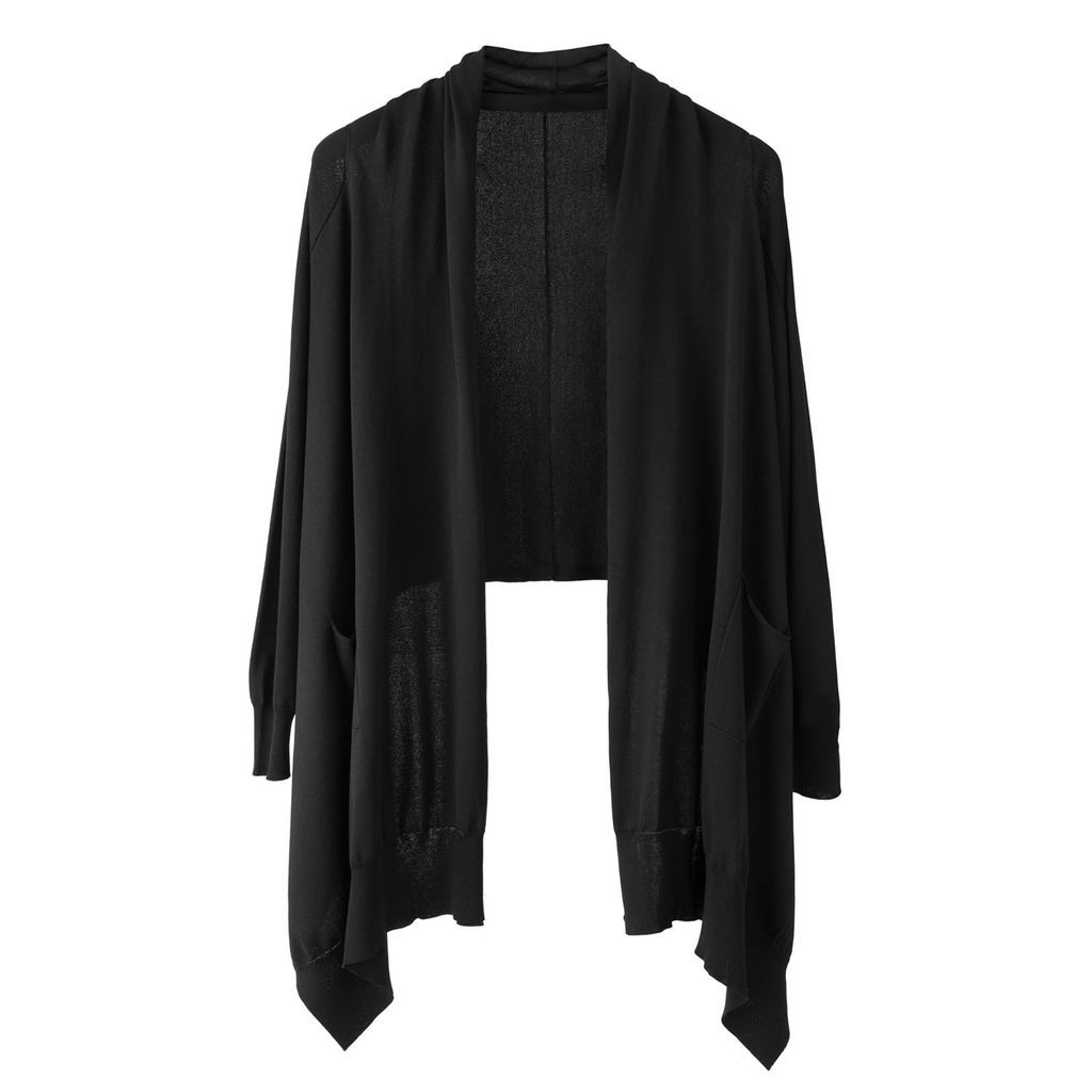Women's Knitted Black Wrap Cardigan Small Voya