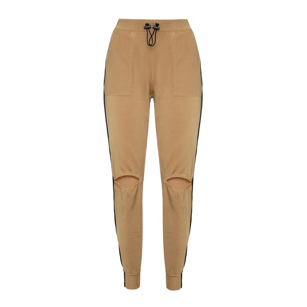 Women's Knitted Trousers Pockets Cutout Canoe Golden Small Balletto Athleisure Couture