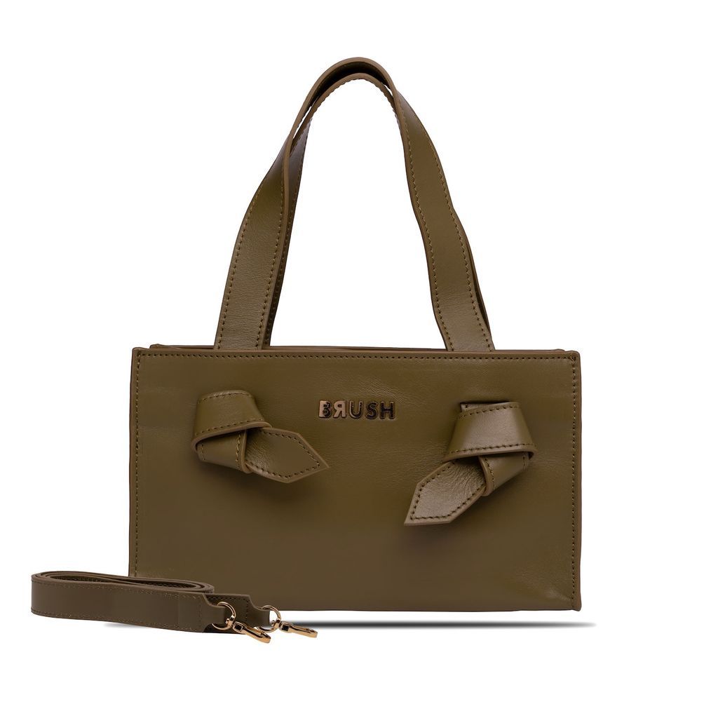 Women's Knotty Bag In Olive Green BRUSH BY MG