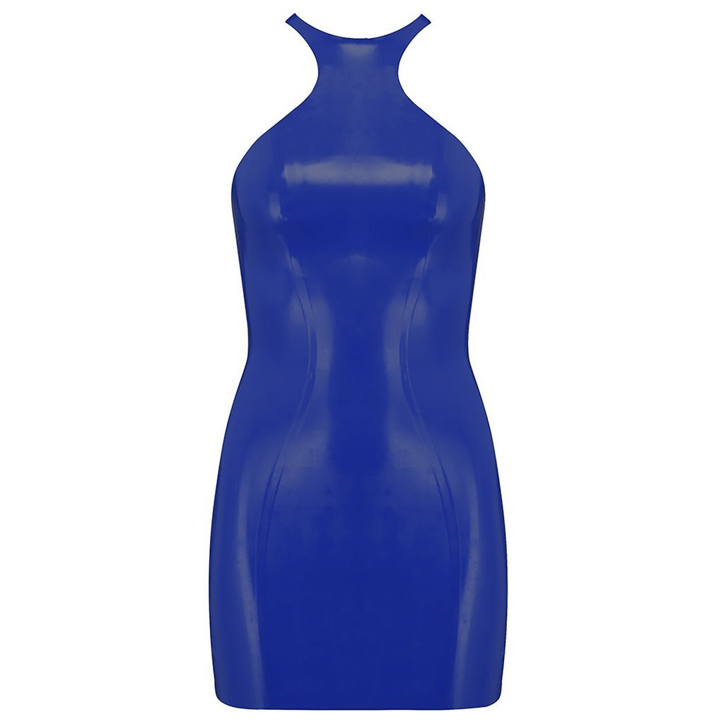 Women's Latex Mini Dress - Blue Extra Small Elissa Poppy
