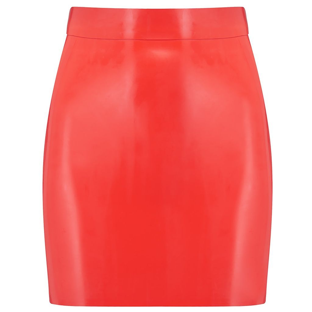 Women's Latex Mini Skirt - Red Extra Small Elissa Poppy