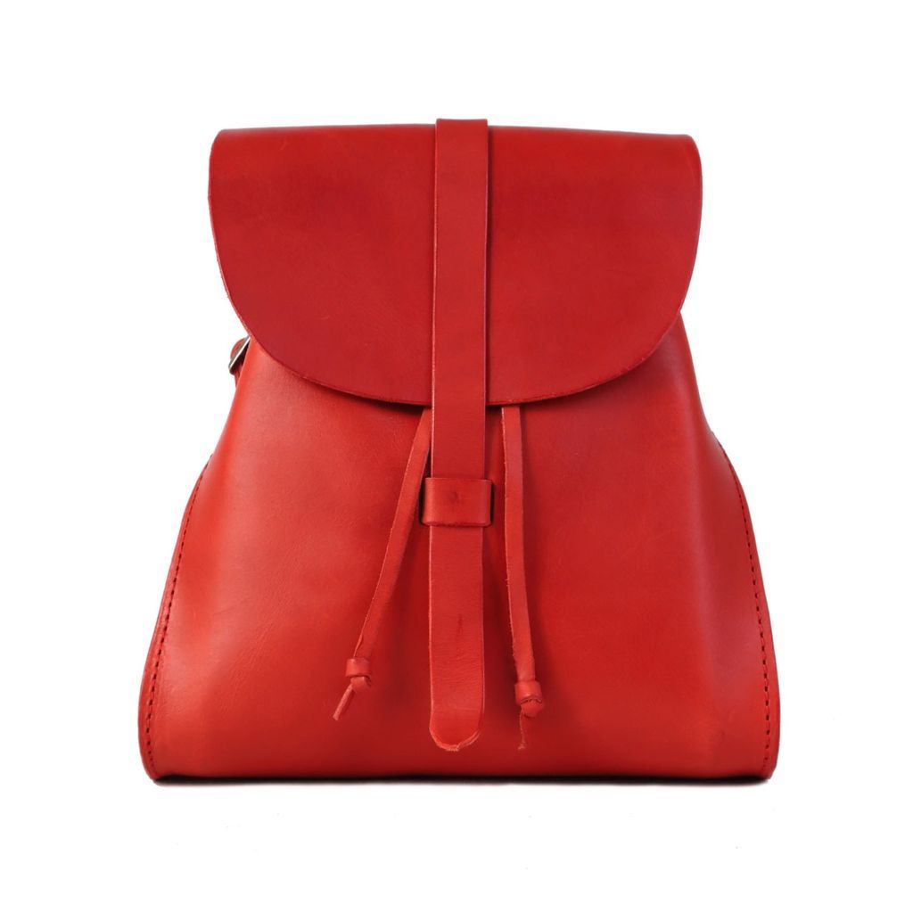 Women's Leather Backpack In Cuoio Red THE DUST COMPANY