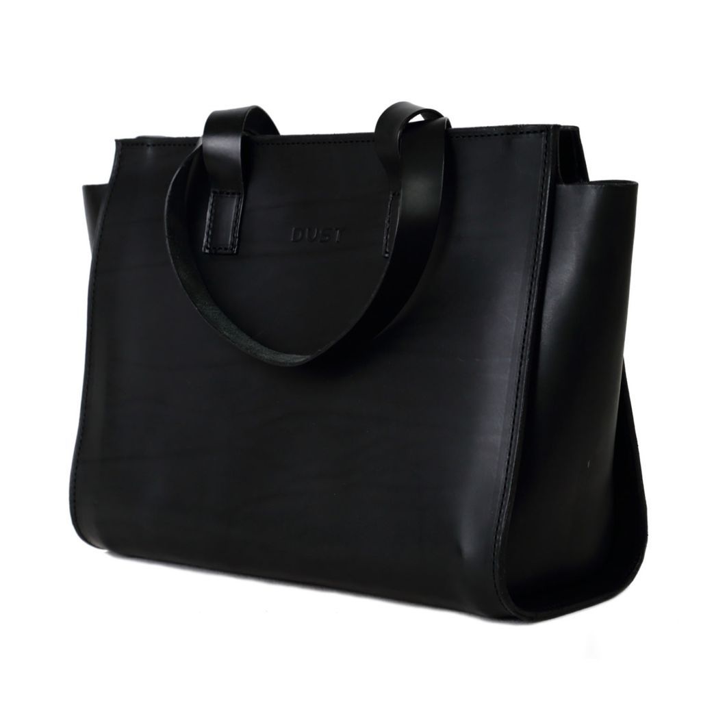 Women's Leather Shoulder Bag In Cuoio Black THE DUST COMPANY