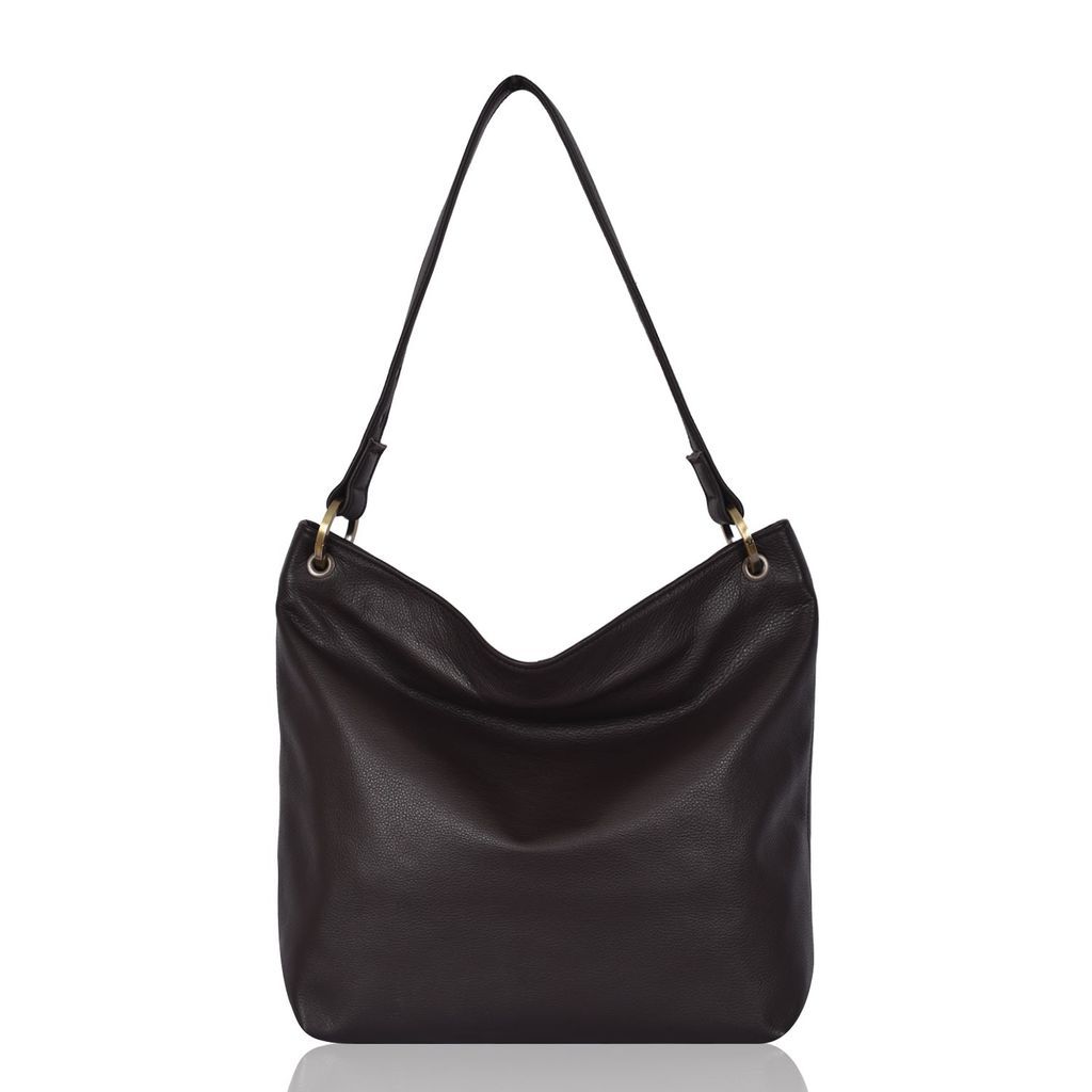 Women's Leather Shoulder Bag Hesta - Brown Owen Barry