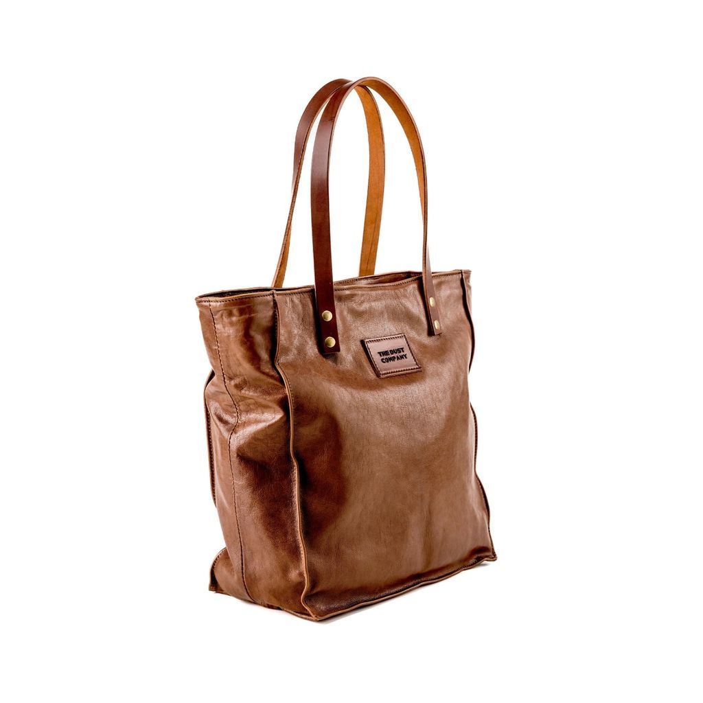 Women's Leather Tote In Lambskin Brown THE DUST COMPANY