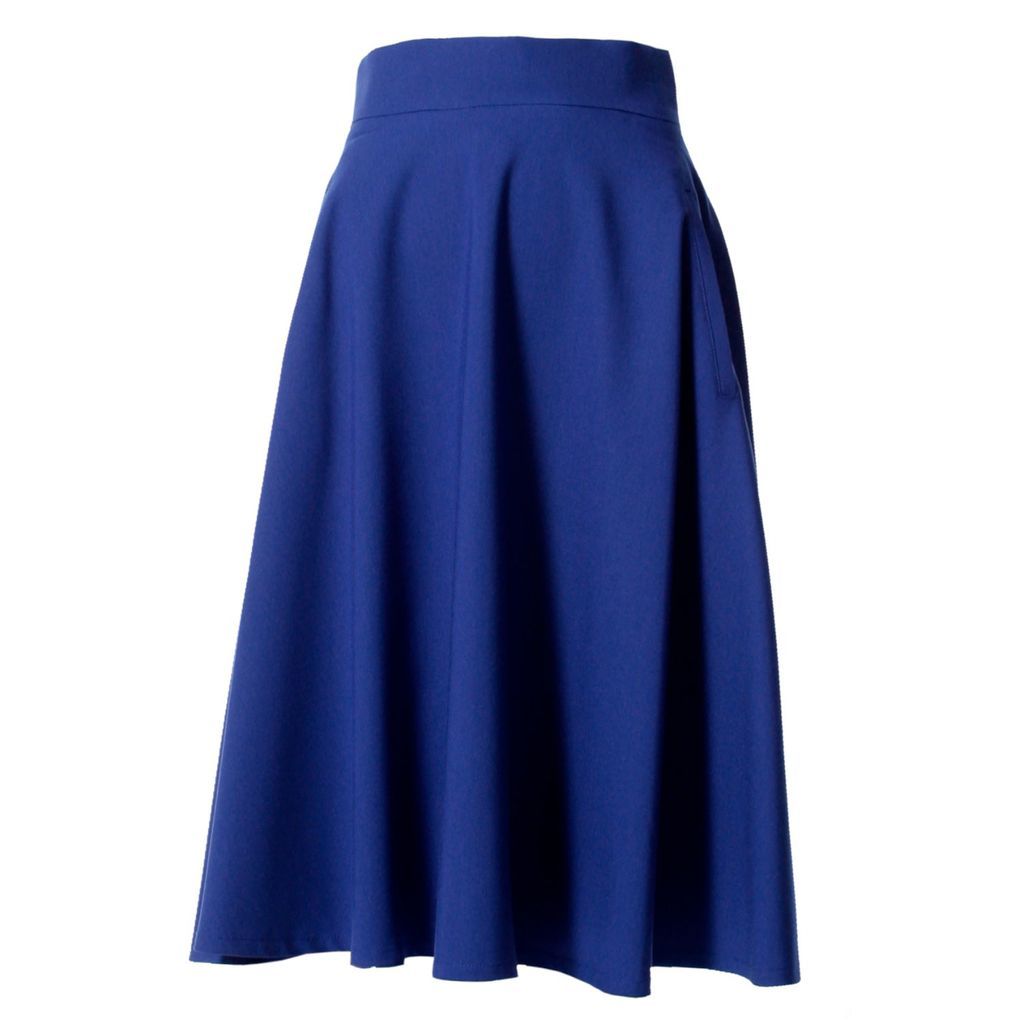 Women's Lesly A Line Midi Skirt - Blue Extra Small VIKIGLOW