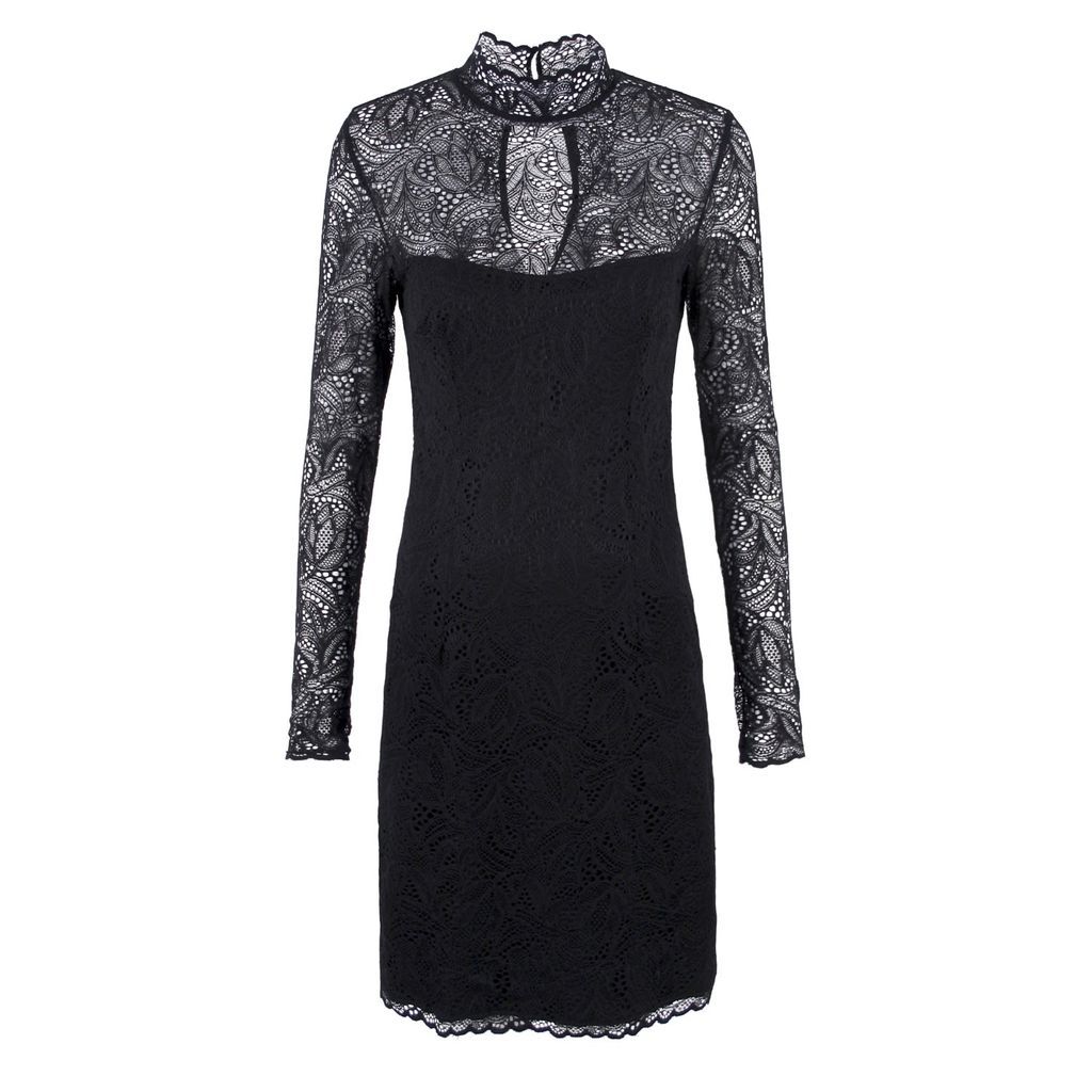 Women's Lizette Black Mini Lace Dress Extra Small VIKIGLOW