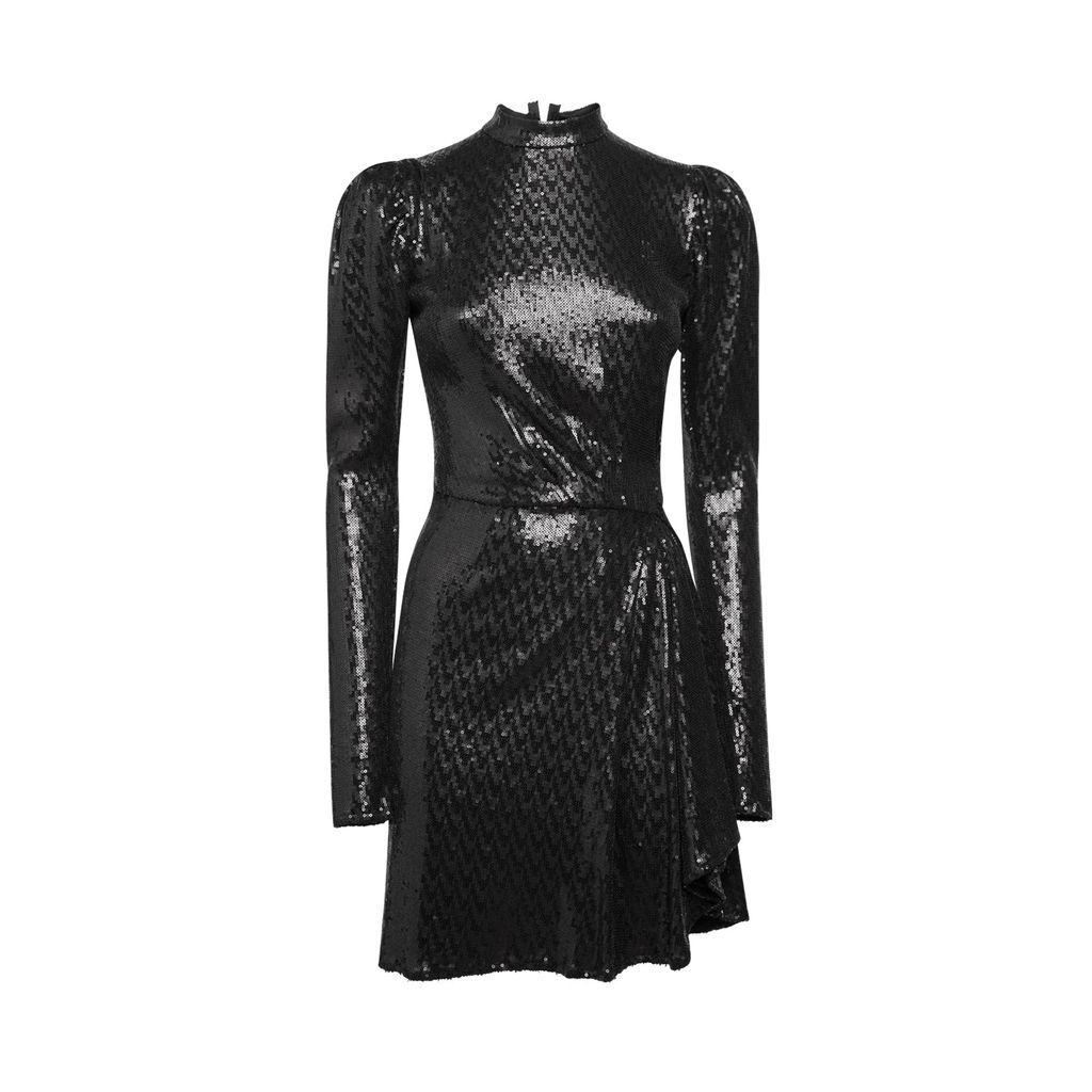 Women's London Black Sequin Dress Medium Sveta Milano