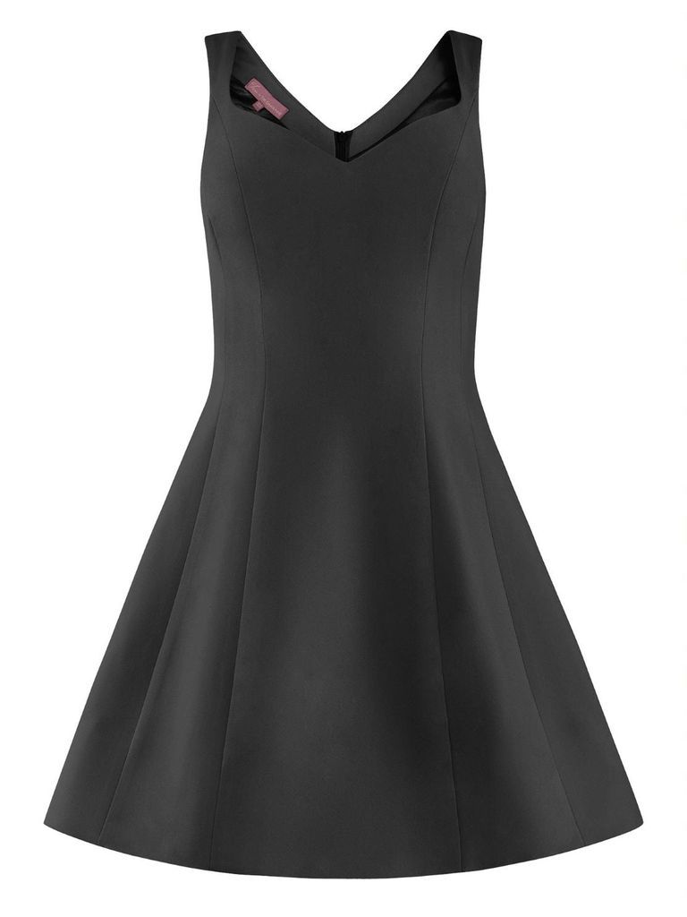 Women's Love Letter Flared Mini Dress - Magnetic Black Xxs Tia Dorraine