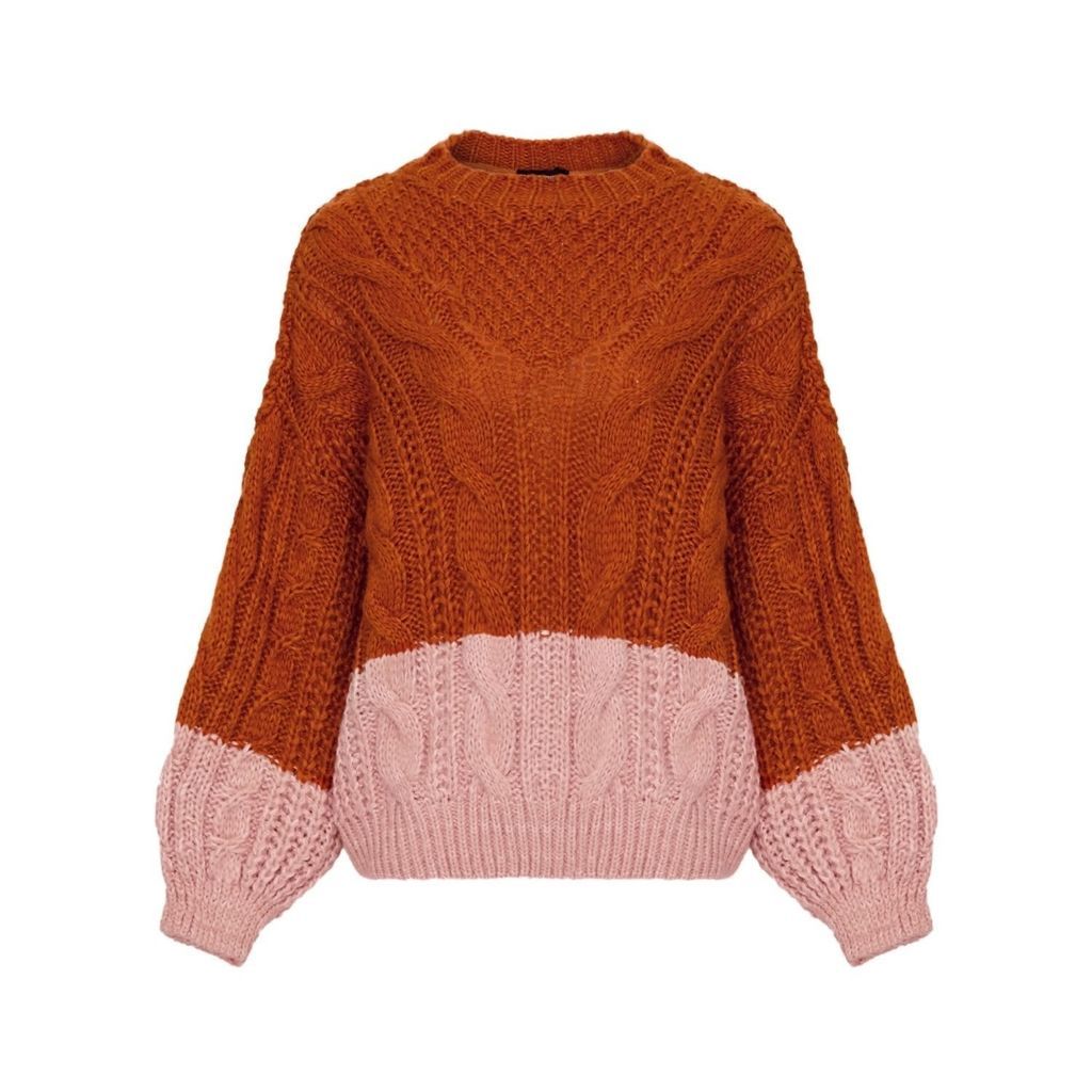 Women's Lucy Cable Jumper Rust Small Cara & The Sky
