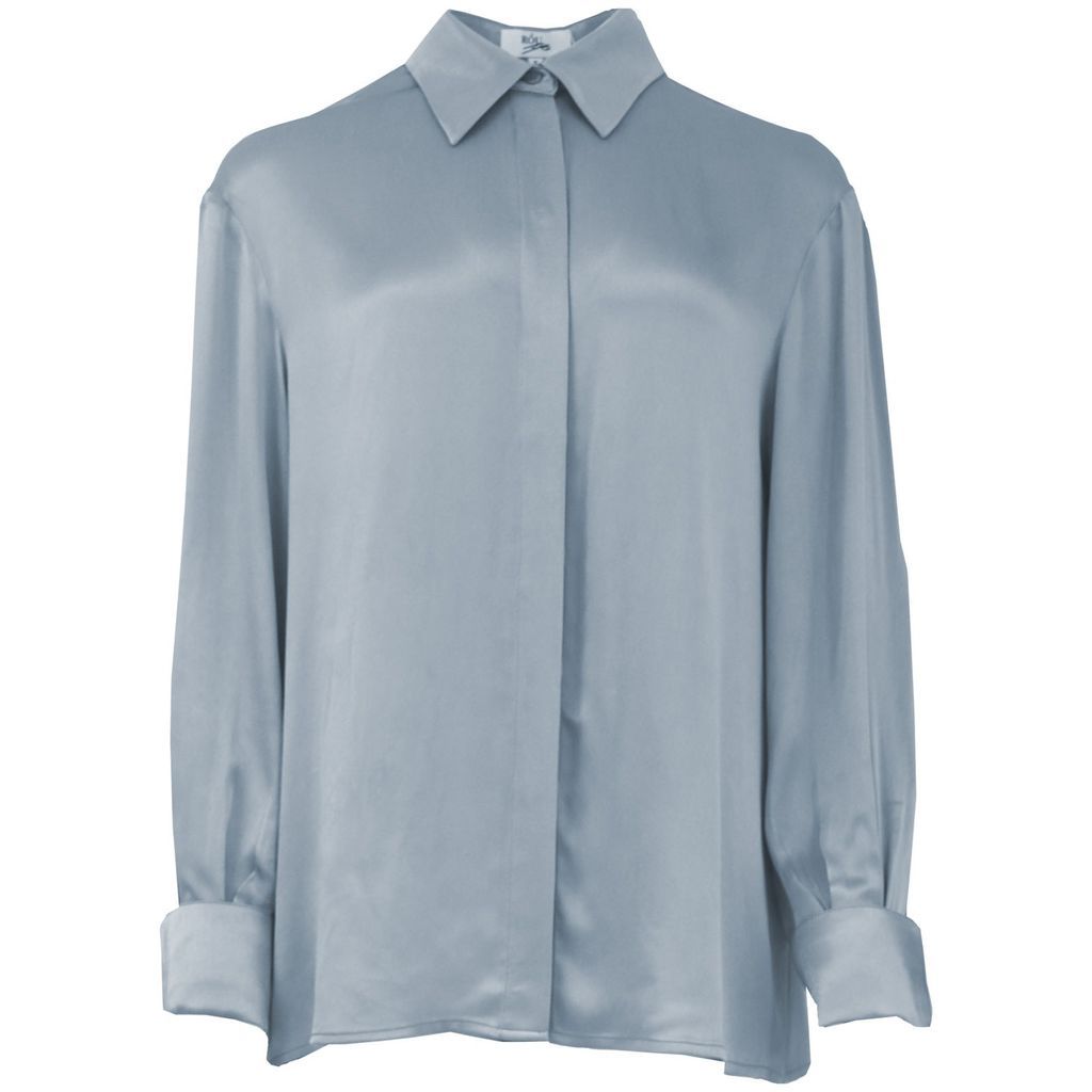Women's Luna Satin Shirt - Bluemoon Extra Small Róu So