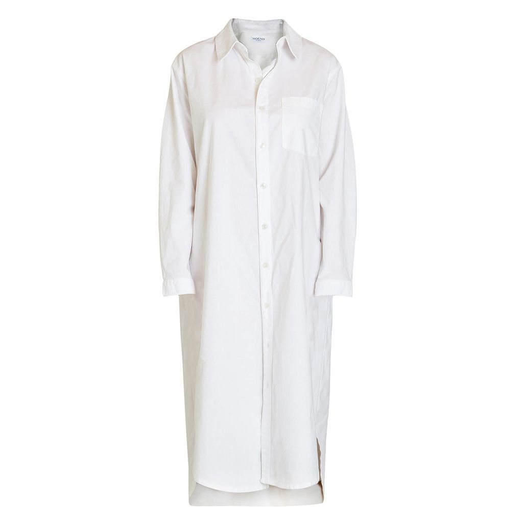 Women's Makenzie Linen Shirt Dress In White Extra Small Noend Denim