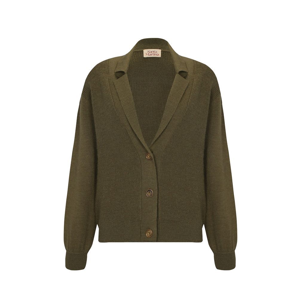 Women's Marie Cardigan Olive Green One Size Santa Martina