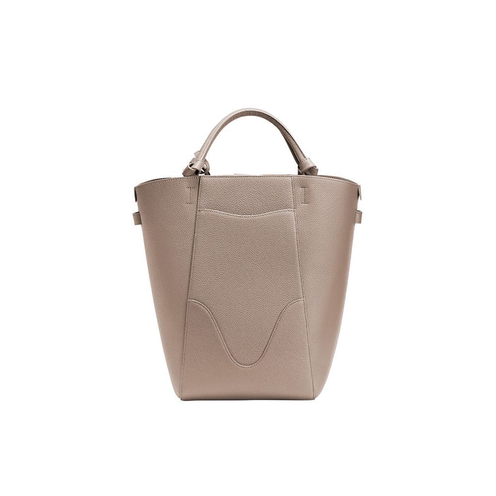 Women's Marina Bucket Bag Latte Matte Pebble Leather One Size OLEADA