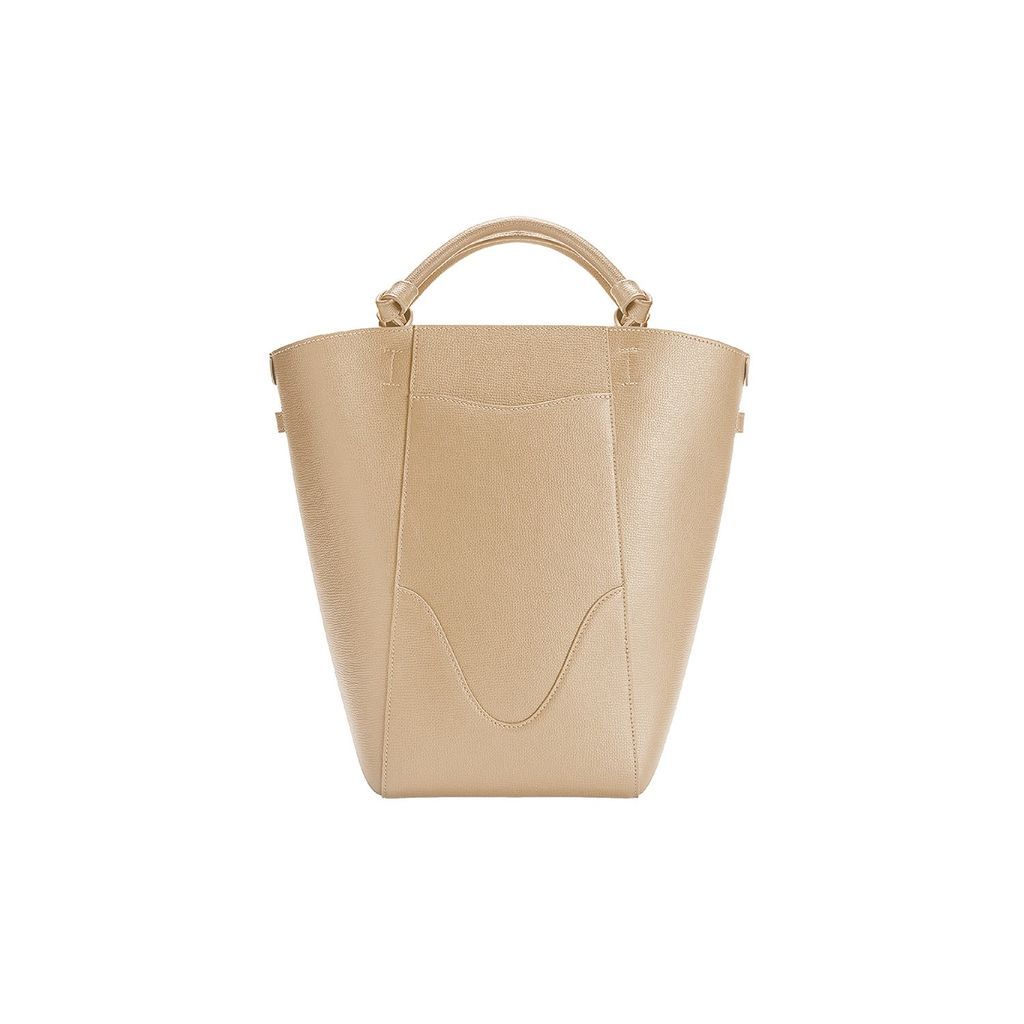 Women's Marina Leather Bucket Bag Champagne One Size OLEADA