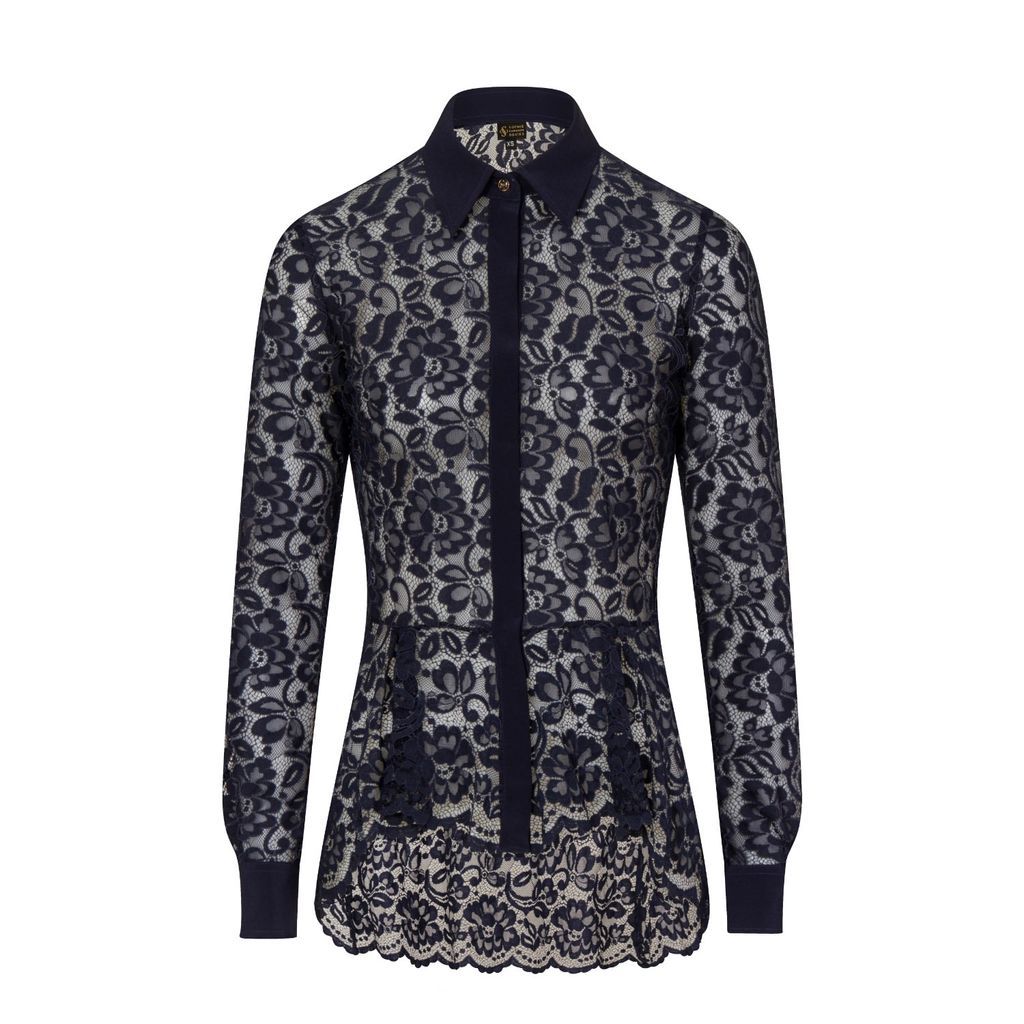 Women's Midnight Blue Lace Shirt Extra Small Sophie Cameron Davies